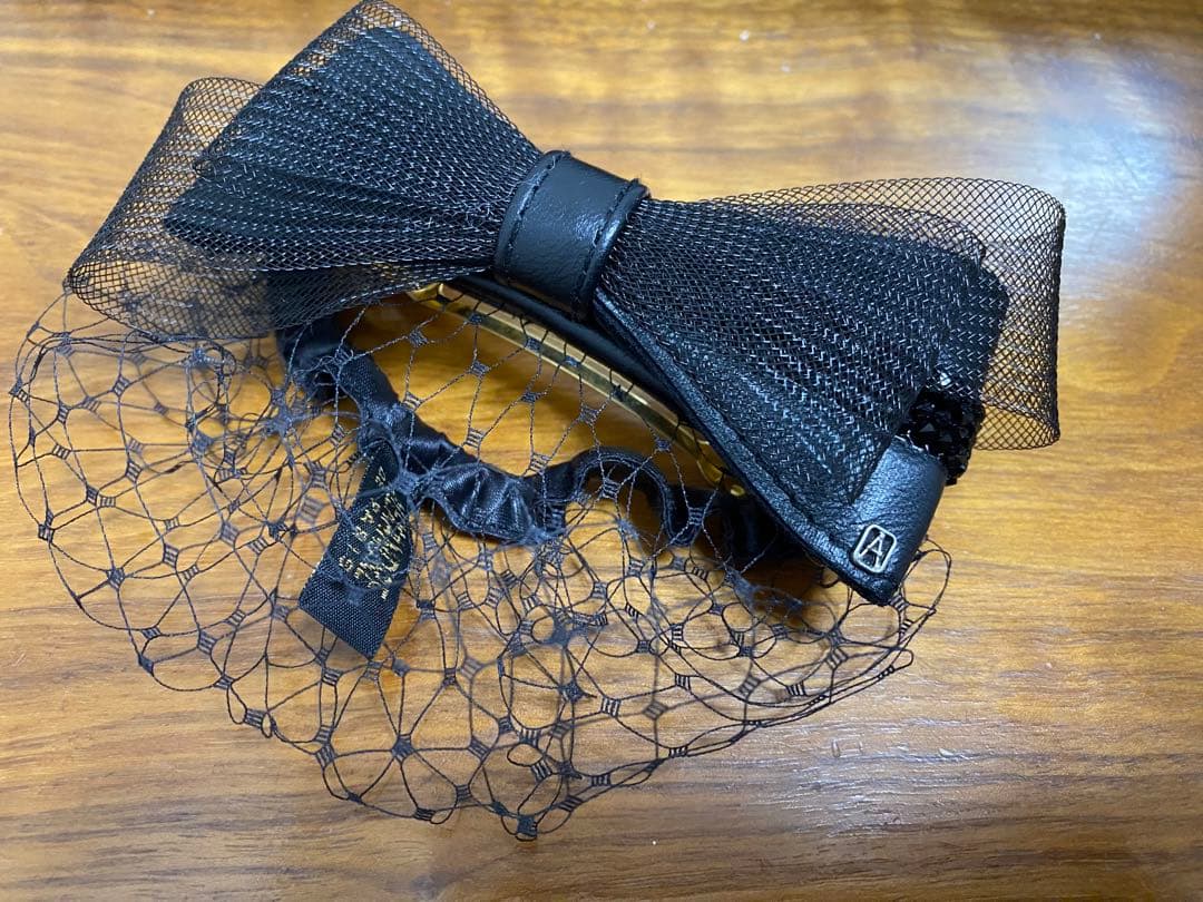 アレクサンドル パリ お団子ネット黒リボンバレッタ