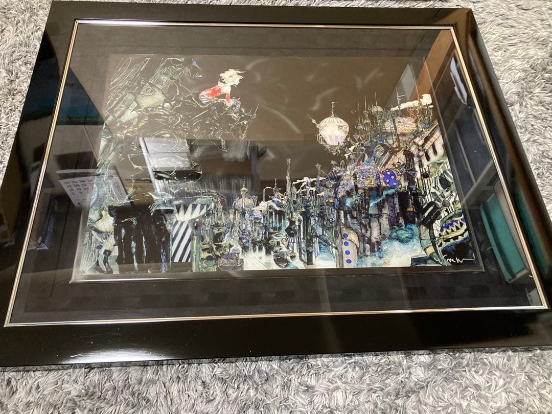 天野喜孝 FF6 街 METAL BLACK 版画 絵画 - メルカリ