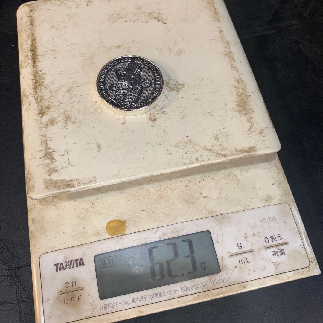 純銀貨 2オンス クイーンズビースト 2016 ライオン・イングランド M5