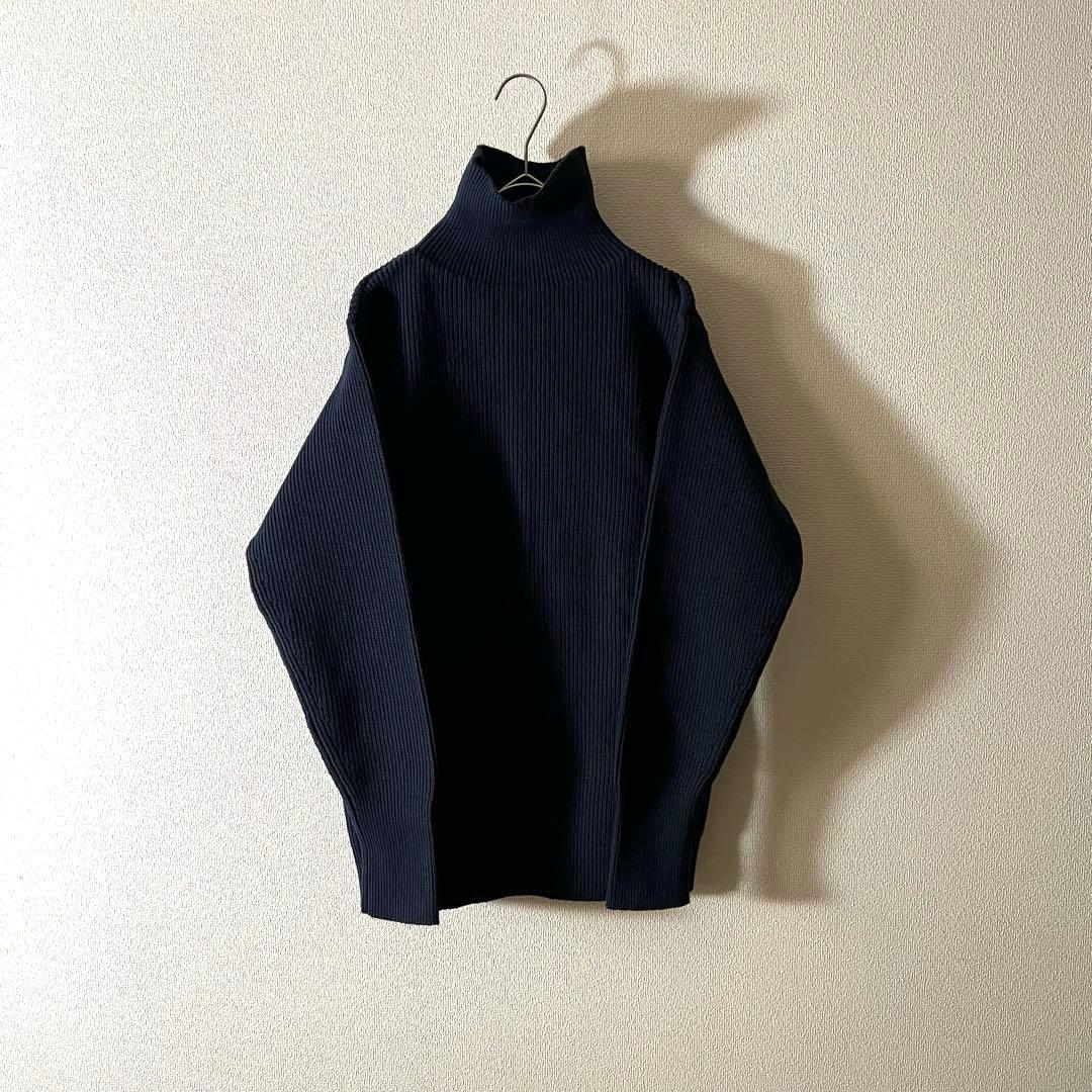 ジルサンダー ハイネック 長袖ニット ネイビー 30 XS相当 イタリア製