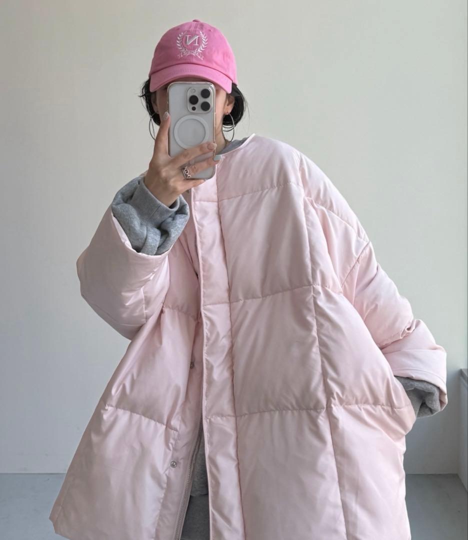 wee9s パーフェクトシルエットダウン ベビーピンク　サイドポケット