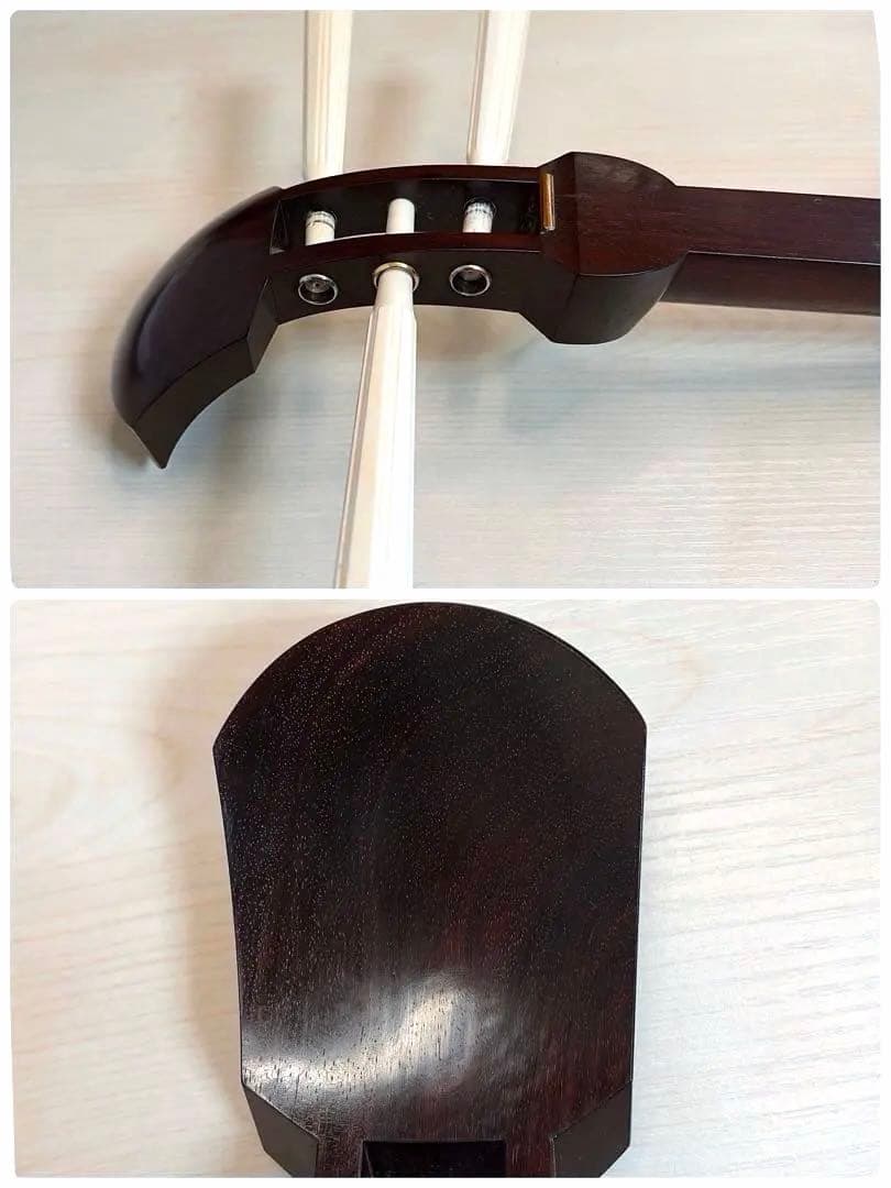 長唄三味線 舞台用 紅木 上犬皮張り替え済み すぐ弾ける ハードケース付き