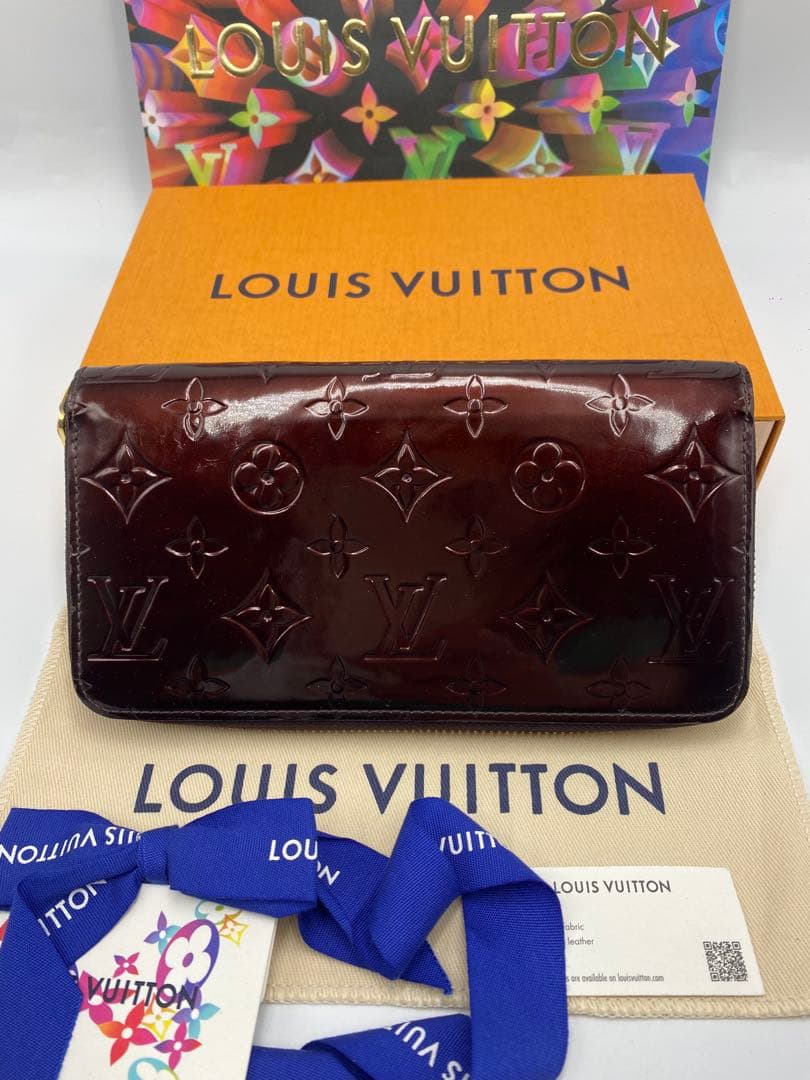 ルイヴィトン ヴェルニ アマラント ジッピーウォレット モノグラム 長財布