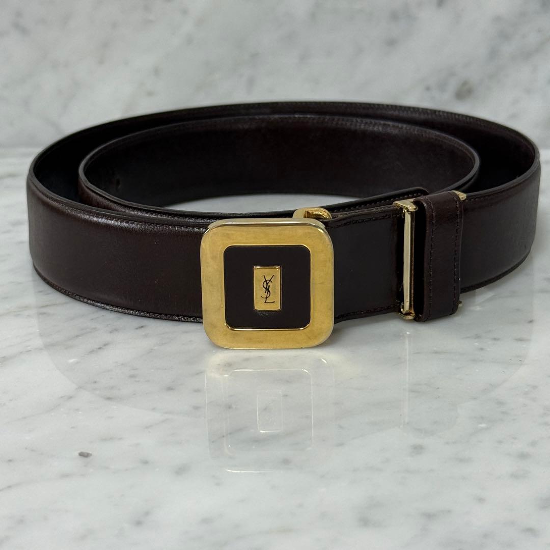 Yves Saint Laurent イヴサンローラン ベルト 本革 茶系