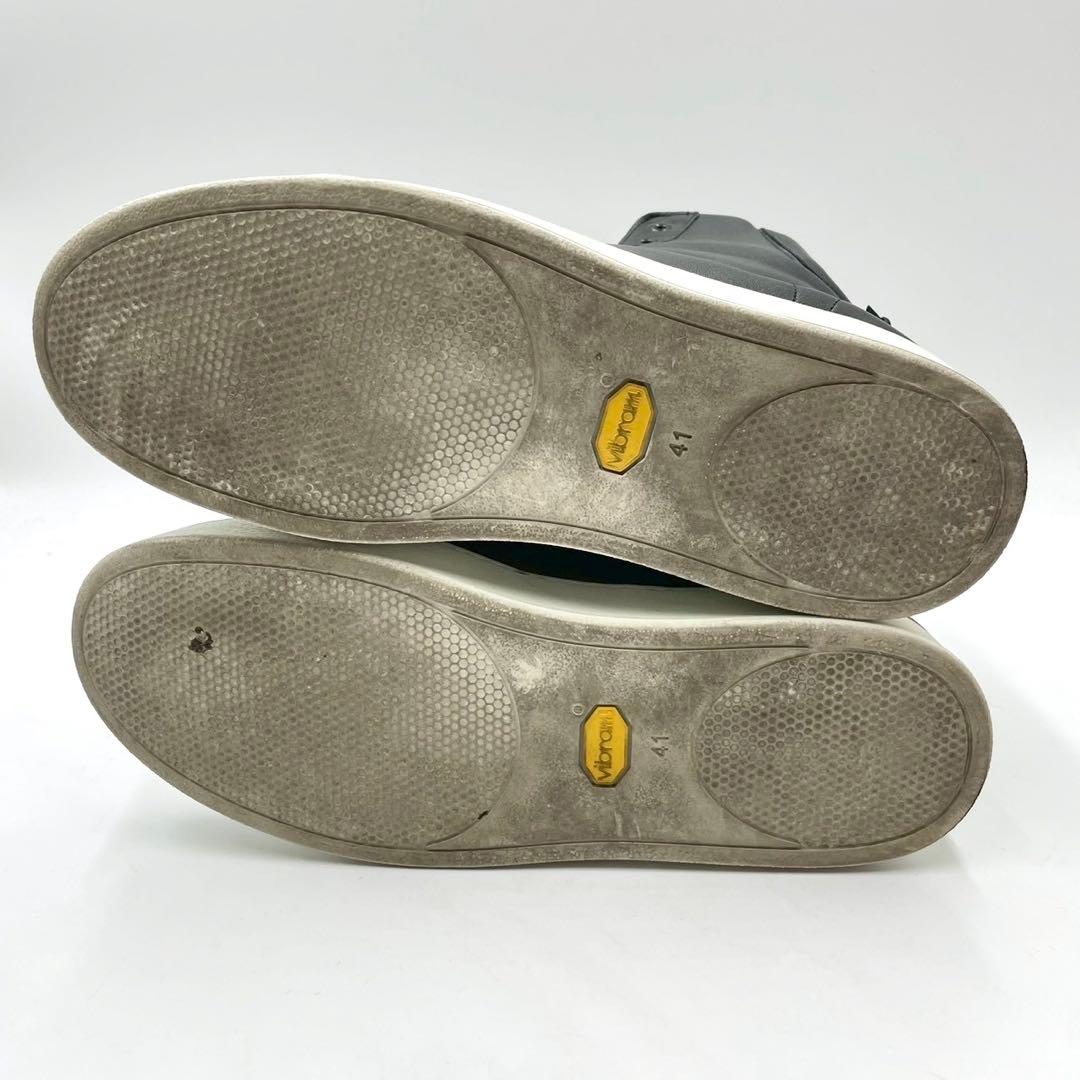 STEFANO GAMBA ハイカットレザースニーカー 黒 41 Y1420 - メルカリ