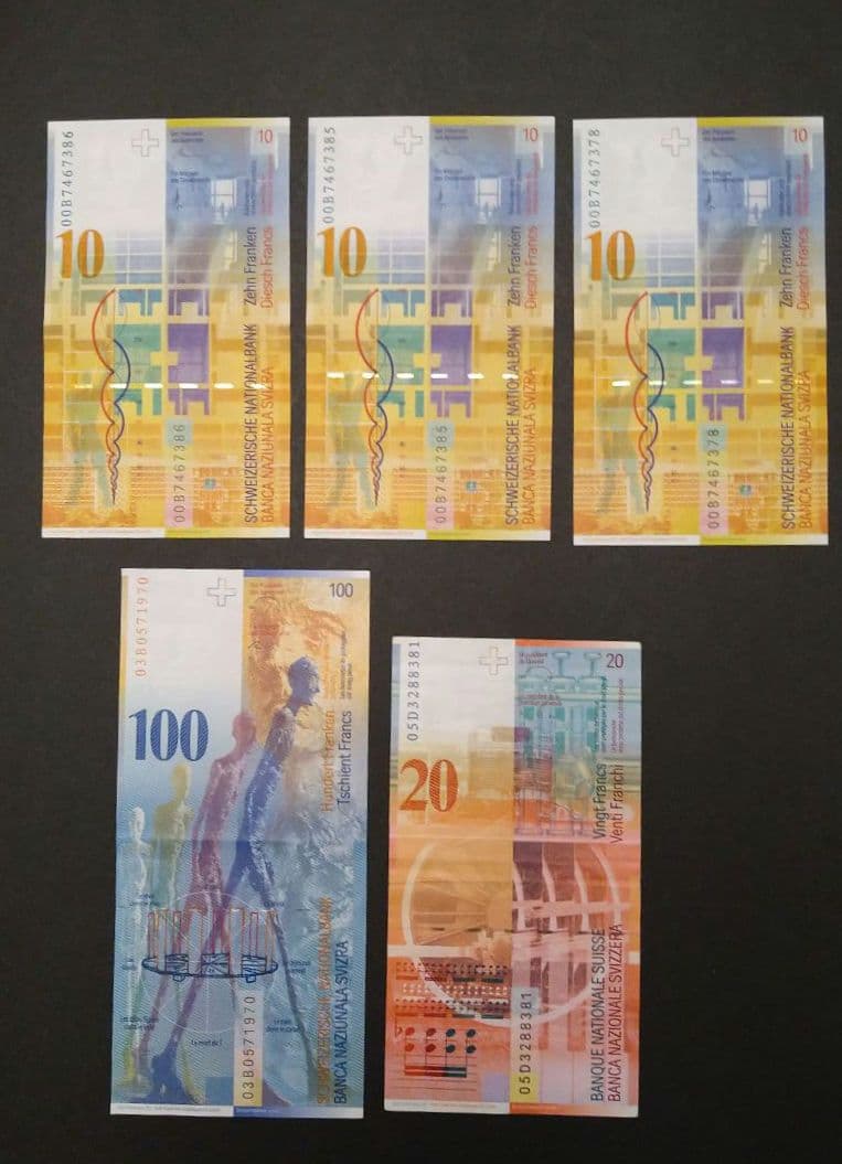 旧スイスフラン紙幣 150CHF 第8シリーズ