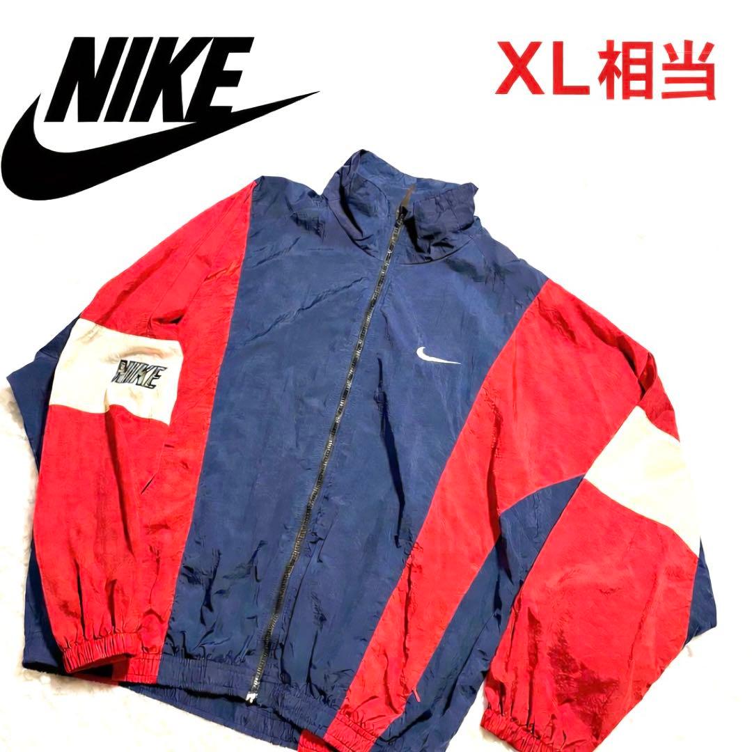 90s】NIKE ナイロンジャケット 刺繍ロゴ トリコロール XL相当 - メルカリ