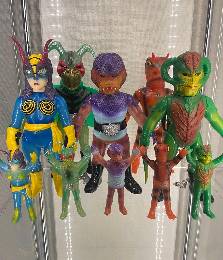 仮面ライダー　怪人　五体セット　東映レトロソフビコレクション　ミニソフビ付