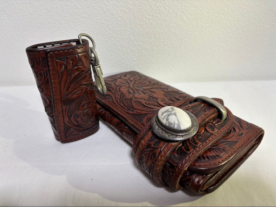 ALZUNI 長財布 バイカーズウォレット ブラウン メンズ アルズニ 中古