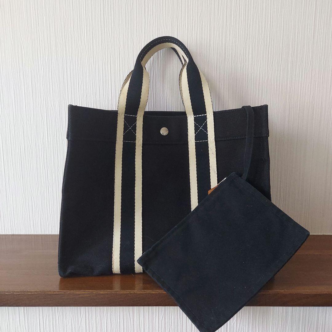 エルメス ボラボラ黒 ポーチ付 トートバッグ - メルカリ