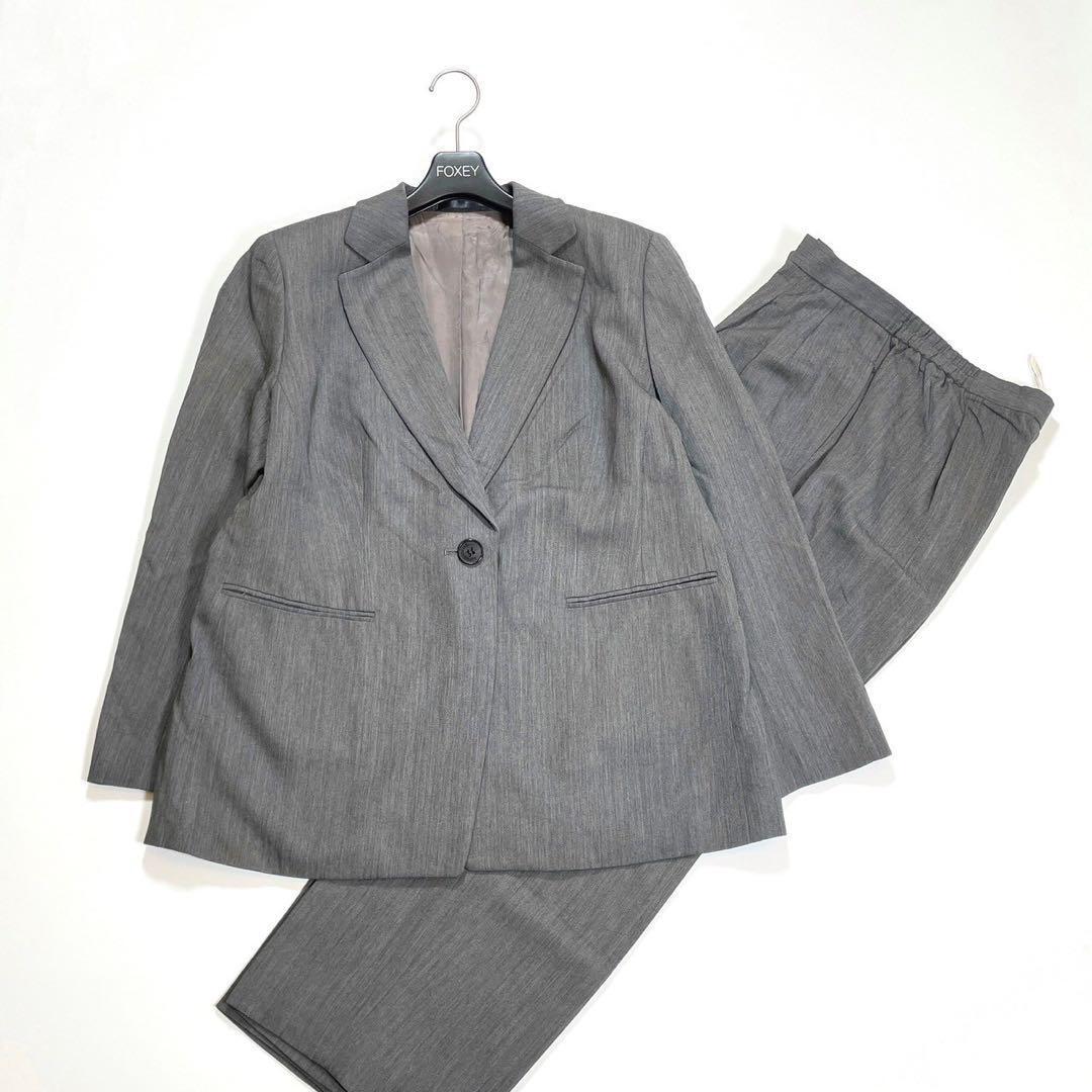 美品 バーバリーロンドン ウールシルク セットアップ パンツスーツ グレー 15