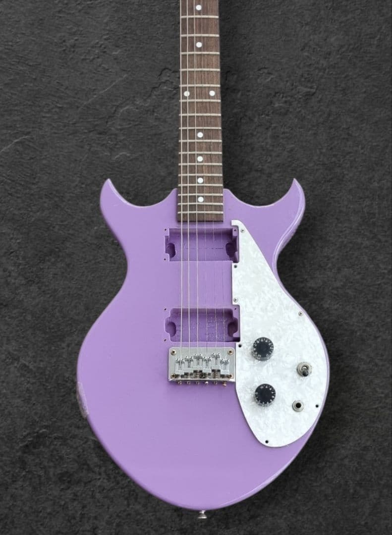 パープルエレキギター メーカー不明 セットネック