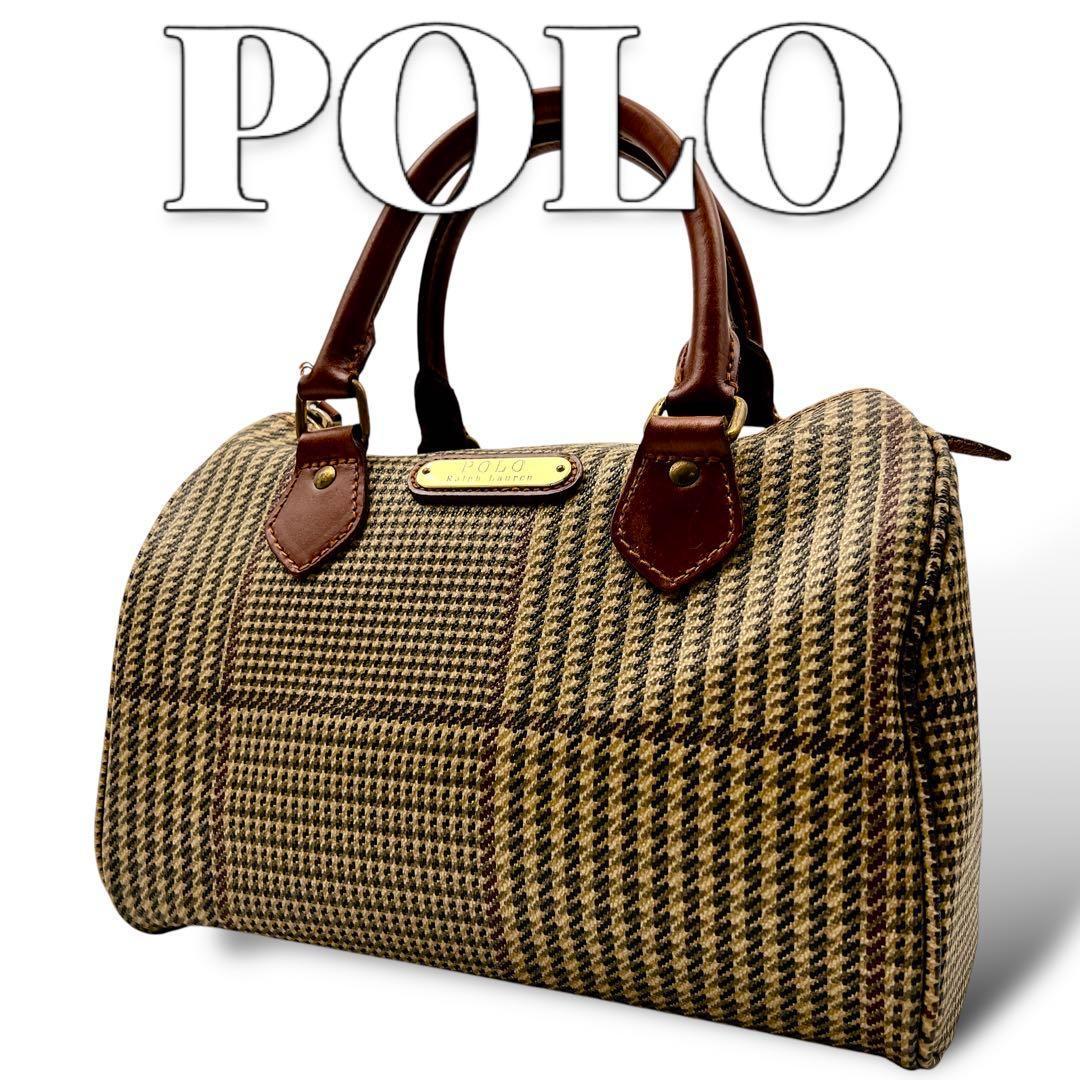 POLO RALPH LAUREN PVC 千鳥柄 ボストンバッグ 8858 - メルカリ