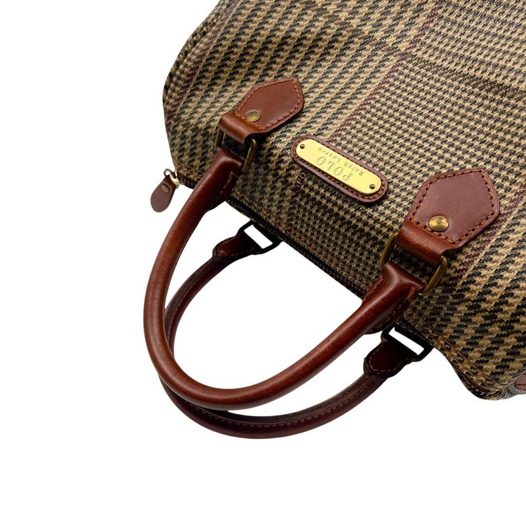 POLO RALPH LAUREN PVC 千鳥柄 ボストンバッグ 8858 - メルカリ
