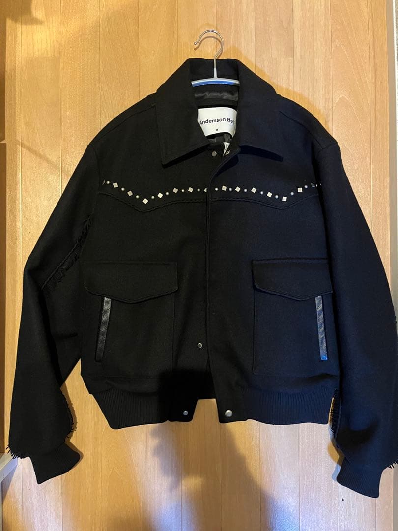 andersson bell スタッズ ウールウエスタンジャケット 黒