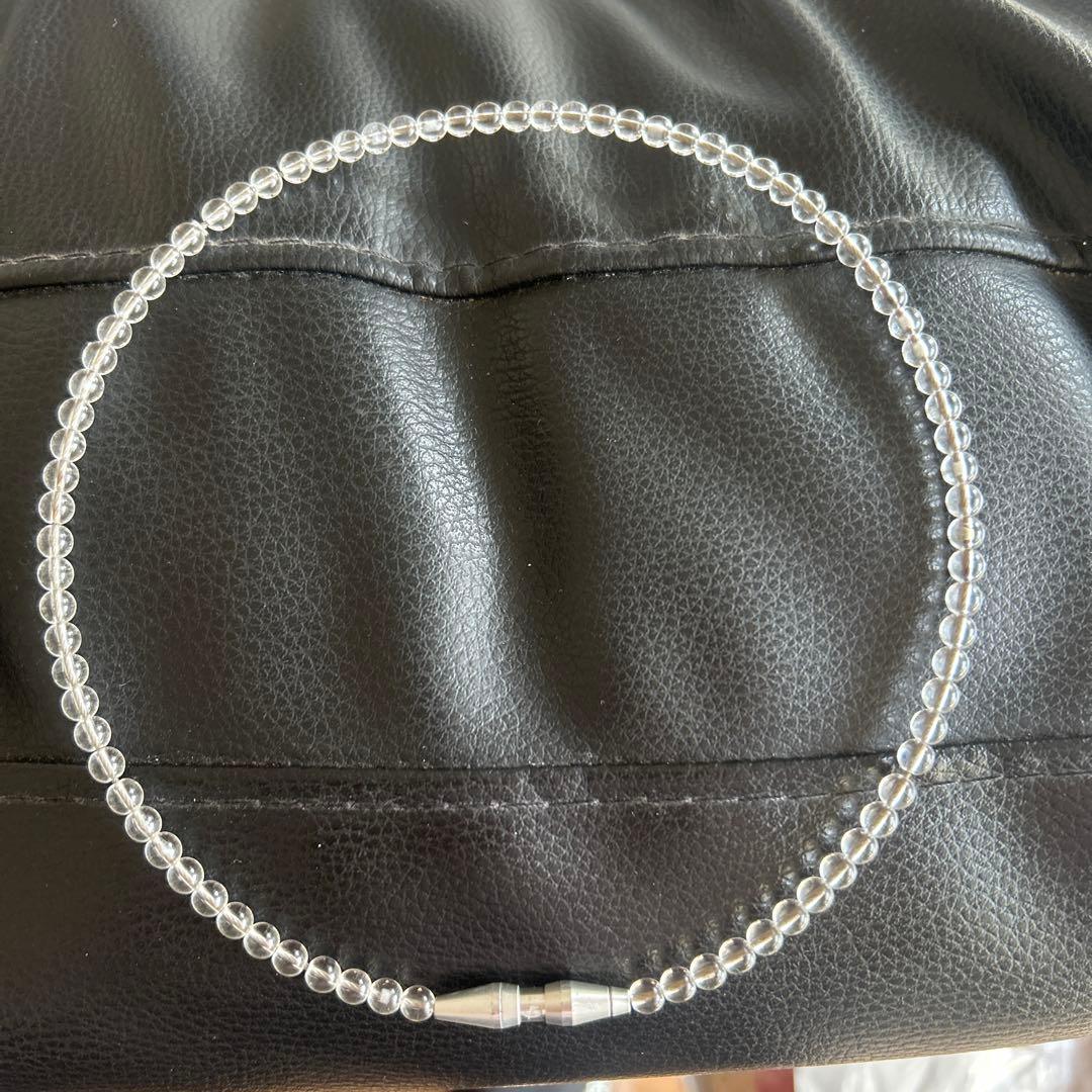 ファイテン　クリスタルタッチ　クリア　ネックレス　45センチ