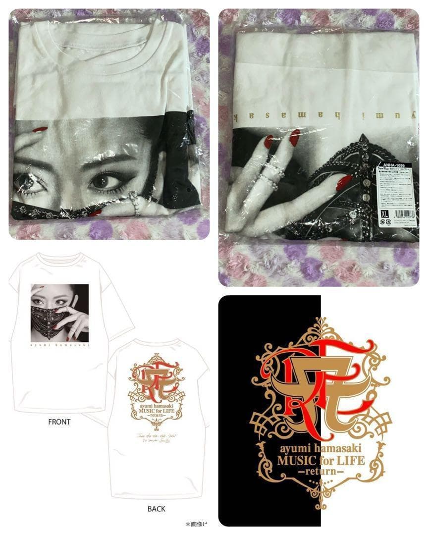 浜崎あゆみ　TA限定Tシャツ　「MUSIC for LIFE ～return～」 浜崎あゆみ MUSIC for LIFE Tシャツ ブラックLサイズの通販 by