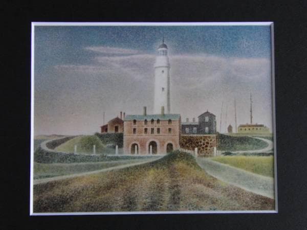 岡鹿之助、【燈台】、希少な大判額装用画集より、美品、日本人画家