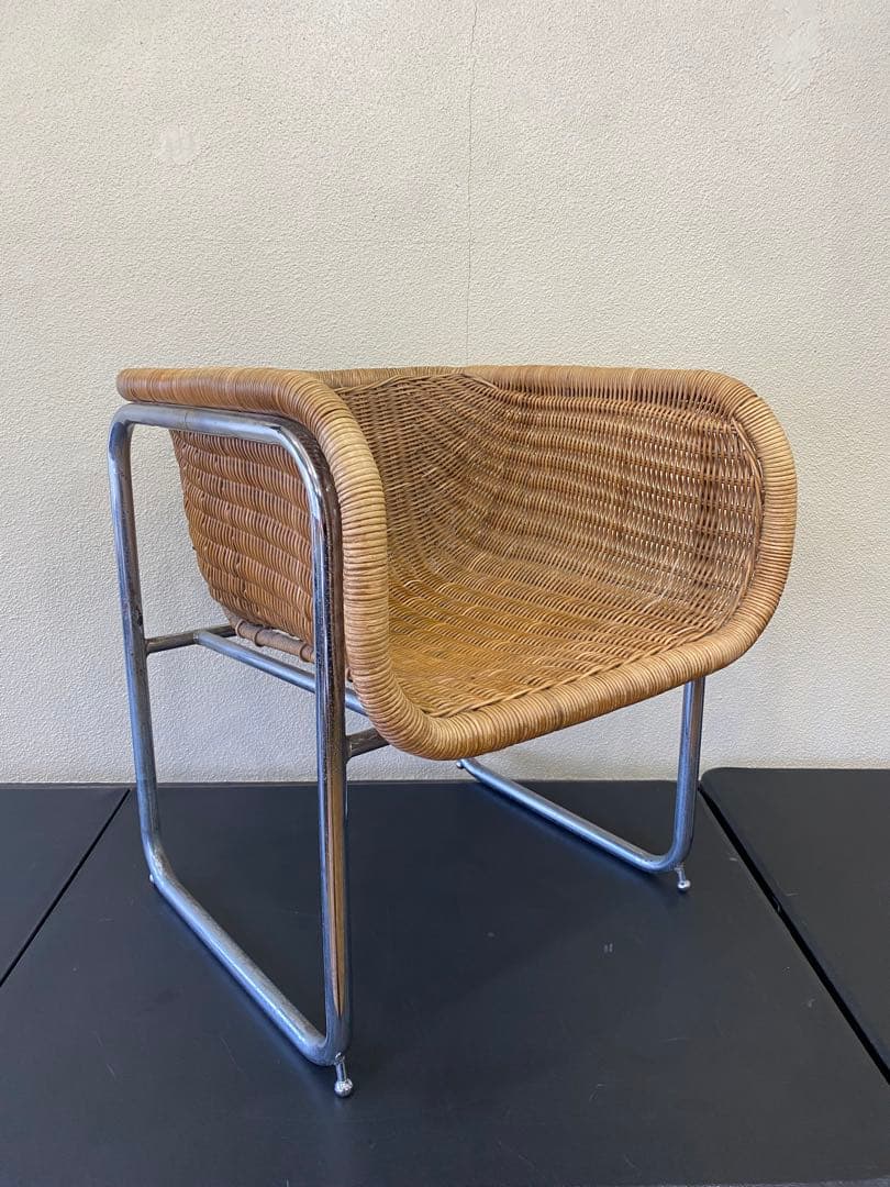 ラタン スチールチェア ミッドセンチュリー 詳細不明