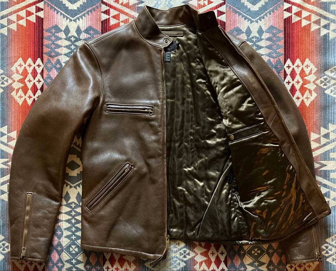 美品】RRL ダブルアールエル レザー ジャケットXS ポロ ラルフローレン