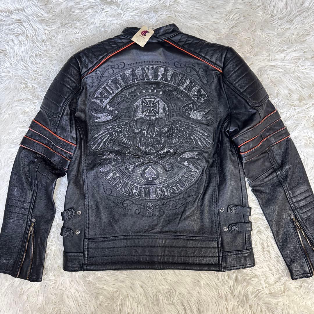 新品タグ付き　URBAN BARON ライダースジャケット オールレザー　刺繍