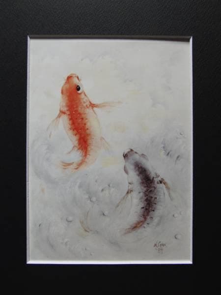 ナンシー ガン、「鯉魚」、★極希少画集★、新品高級額・額装付