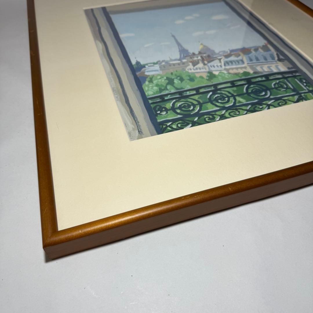 ◆【塚本実】作 グァッシュ画「ルテシアの窓」1995年 41×33cm F6号◆