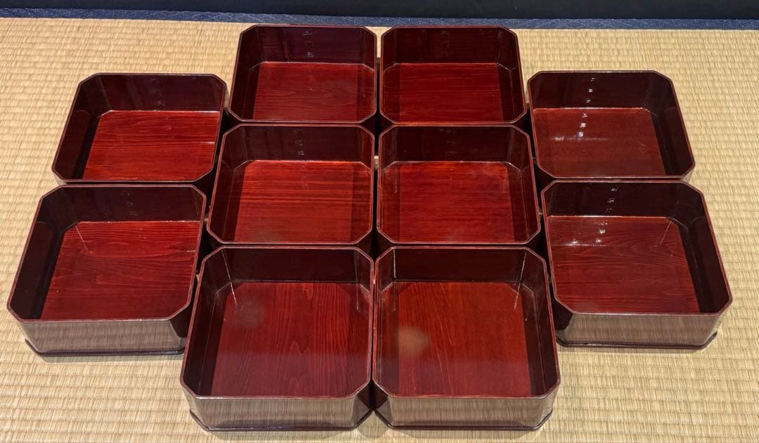 溜塗 大徳寺弁当 10客 縁高 共箱