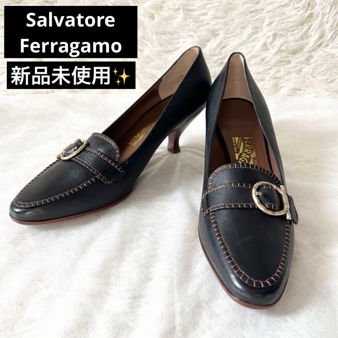 新品✨サルヴァトーレフェラガモ ガンチーニ パンプス ブラック レザー