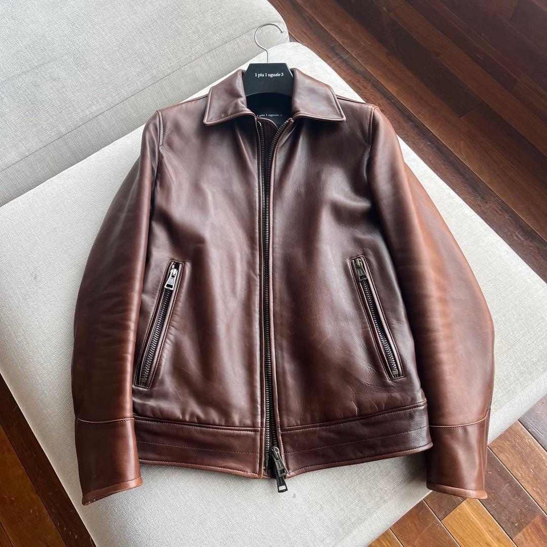 1piu1uguale3 MRB173 レザーライダース ブラウン 試着無料】エイジオブグローリー キングピン - バイク レザー