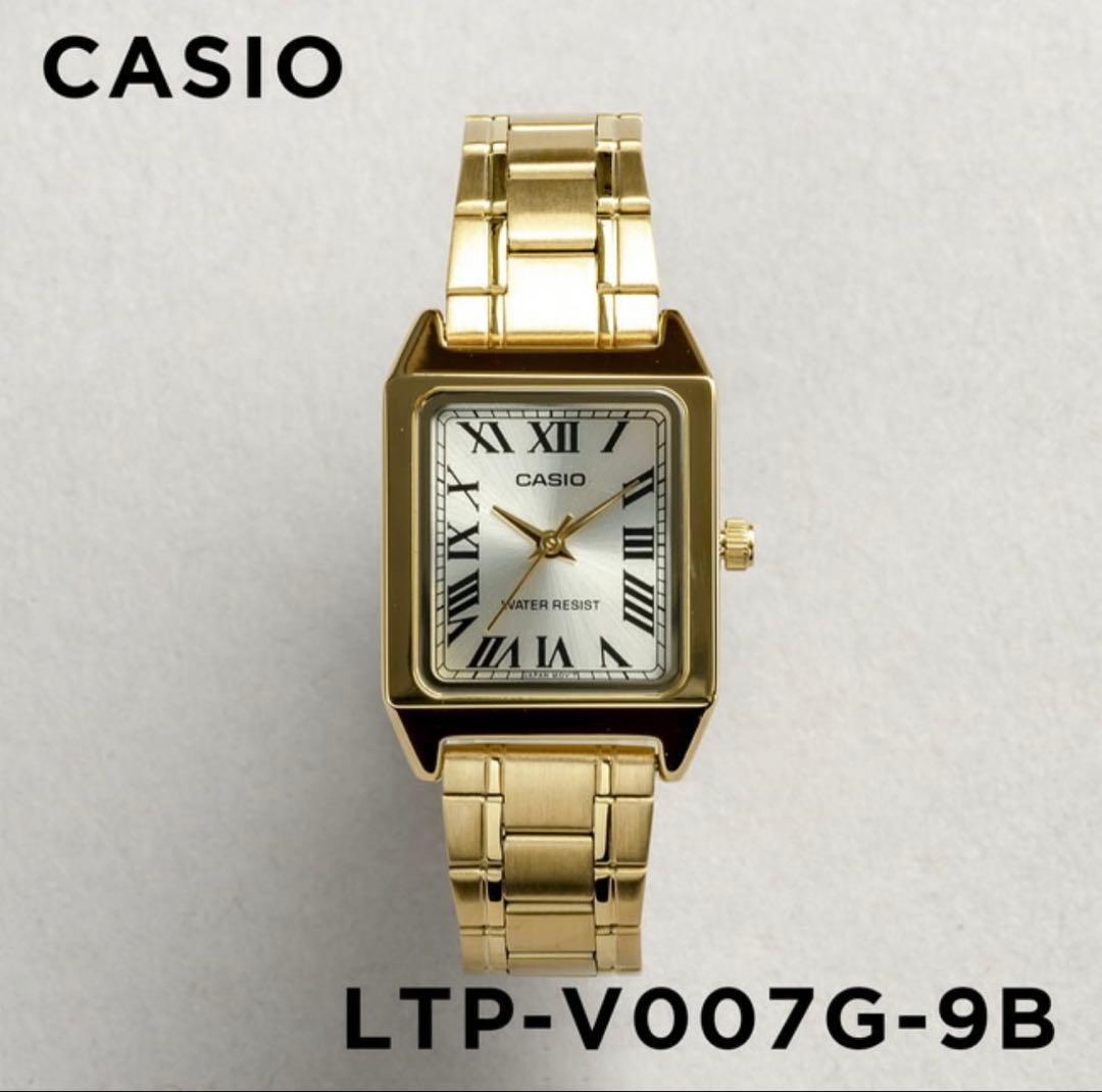 CASIO 腕時計 新品 LTP-V007G-9B ゴールド タンク - メルカリ