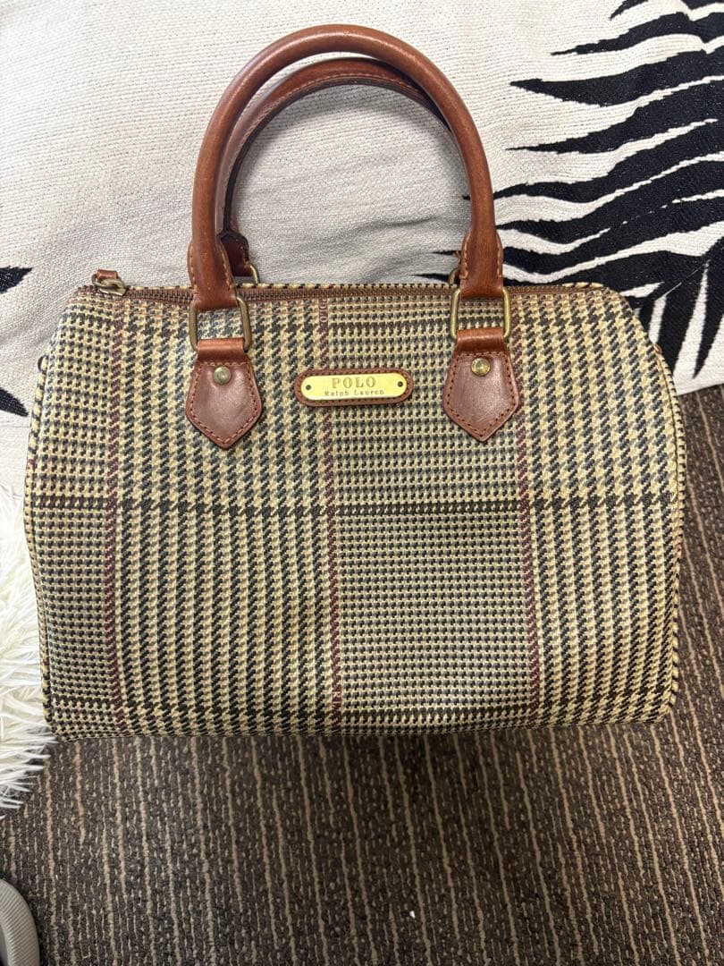 ラルフローレン ミニボストンバッグ チェック柄