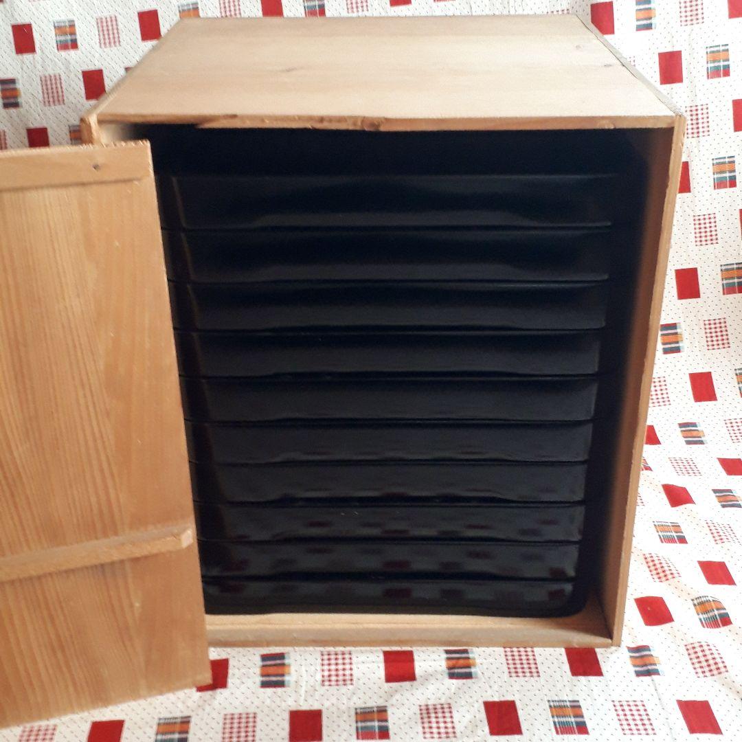 昭和レトロ　木箱入り　輪島塗　お膳　10客　漆器　お盆