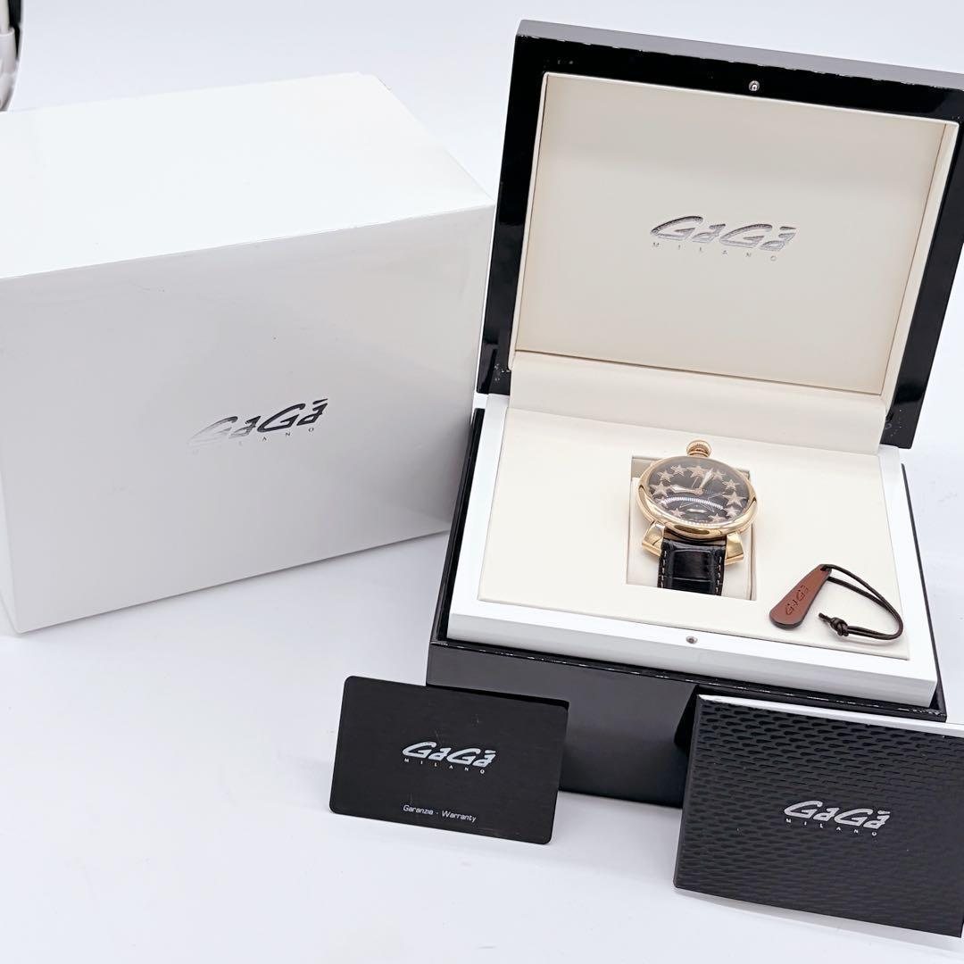 希少 GaGaMILANO MANUALE 稼働 手巻き スモセコ 星形 48