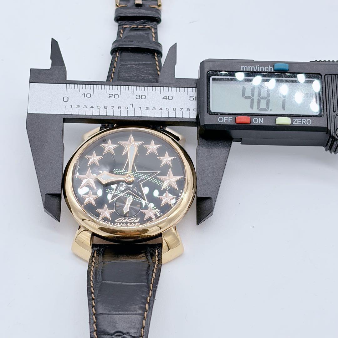 希少 GaGaMILANO MANUALE 稼働 手巻き スモセコ 星形 48