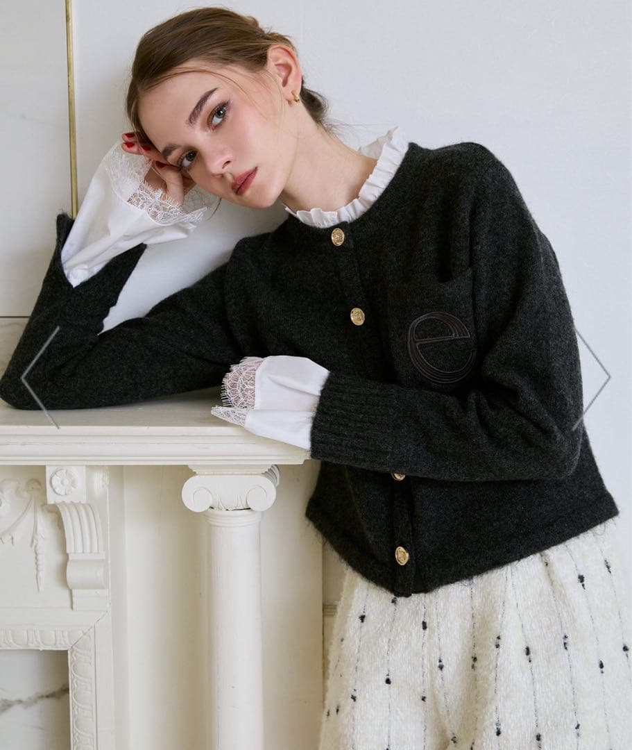 【完売品】eimyistoire Attachedcollarモヘアカーディガン