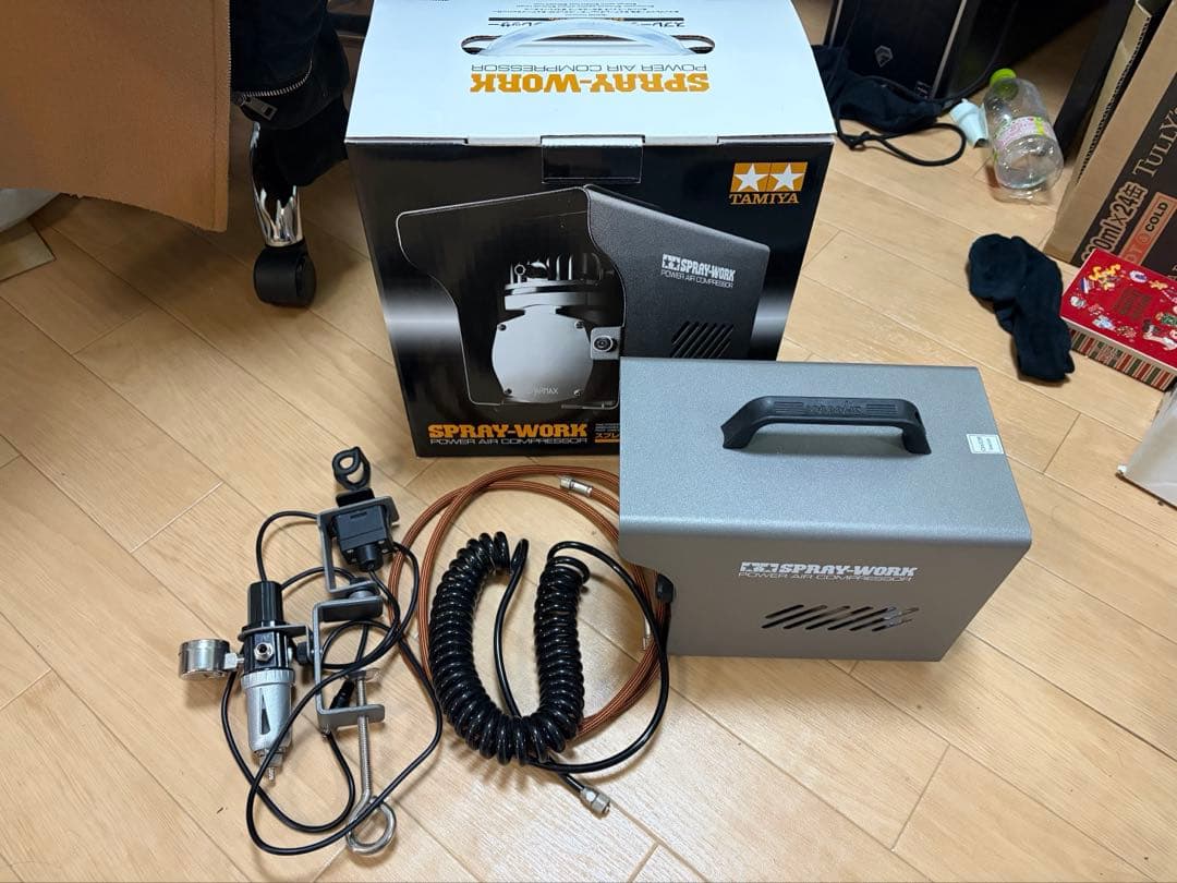 塗装セット　タミヤパワーコンプレッサー　エアブラシ　その他道具 スプレーワーク ベーシックコンプレッサー （エアーブラシ付き