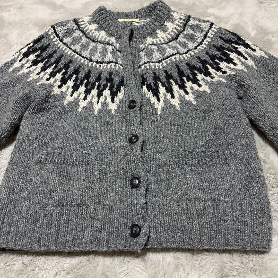 Curensology カレンソロジー ノルディック柄カーディガン 手編み