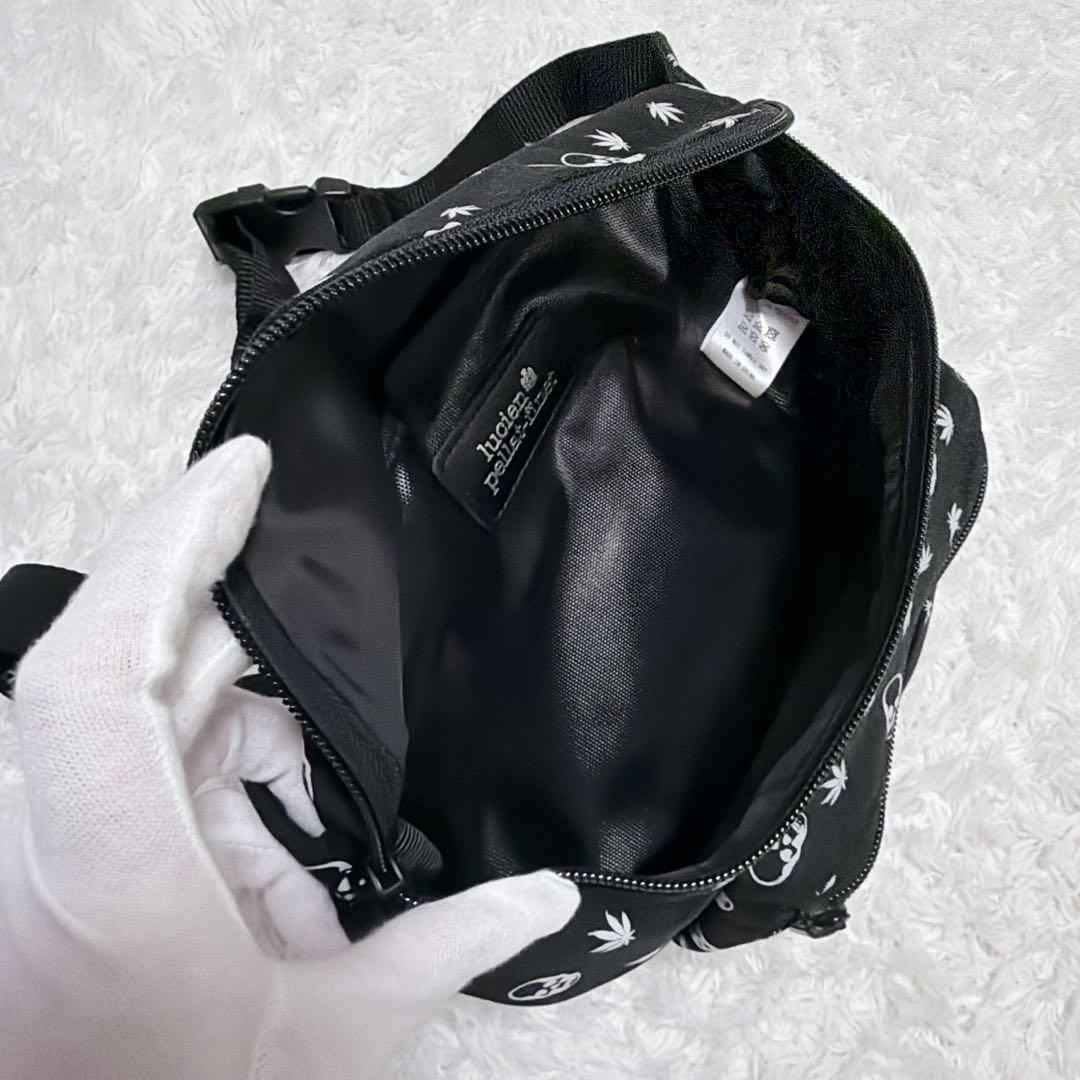 未使用級】ルシアンペラフィネ ドクロ スカル 総柄 ウエストポーチ
