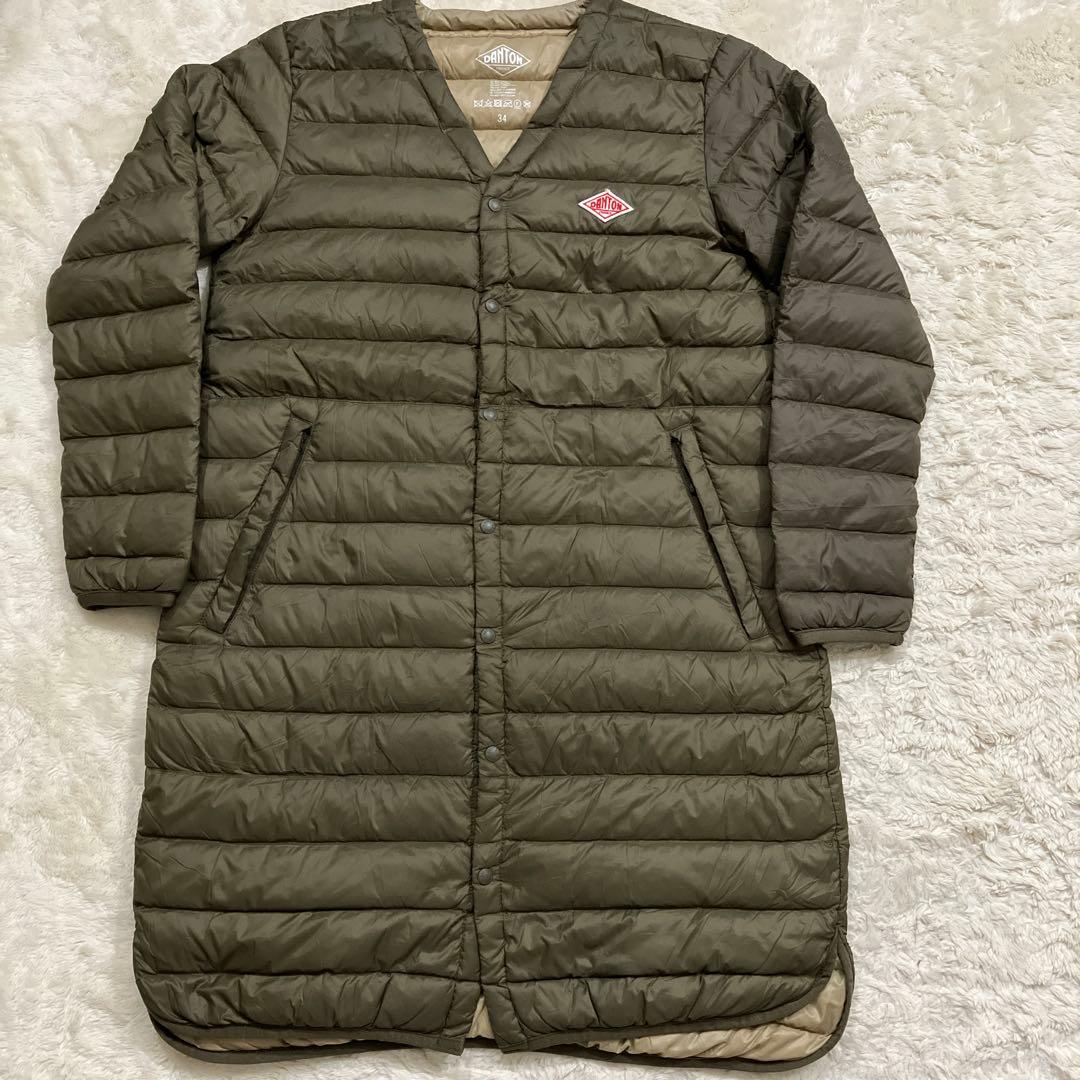 専用。DANTON ダントン インナーダウン ロングコート オリーブ34
