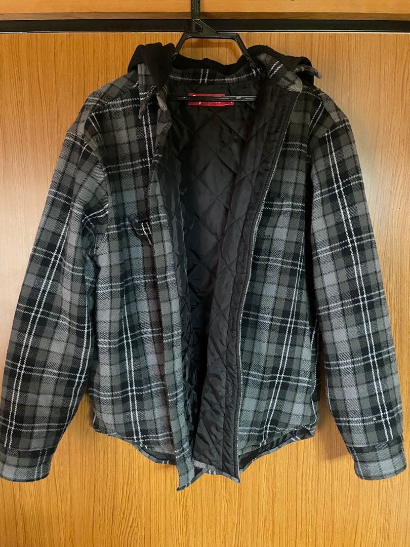 Supreme グレーチェック柄フーデットジャケット