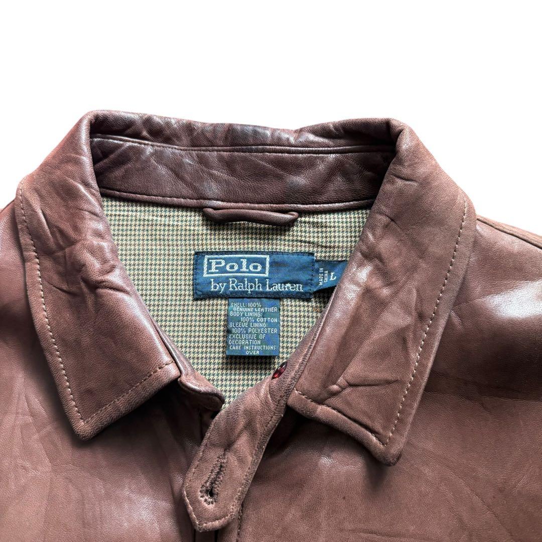 希少 90s Polo by Ralph Lauren 本革 スイングトップ L - メルカリ