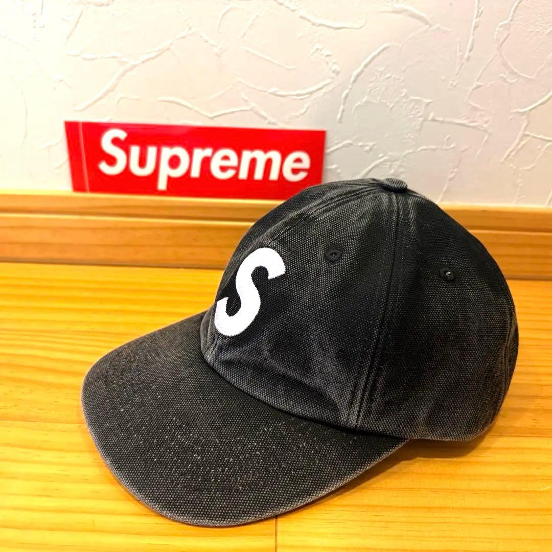 Supreme ブラック キャップ Sロゴ