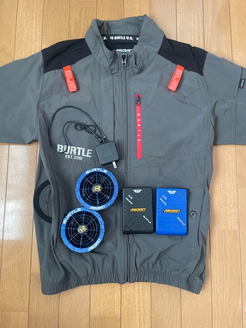 BURTLE 空調服 半袖 17V対応ファン、バッテリー２個付き