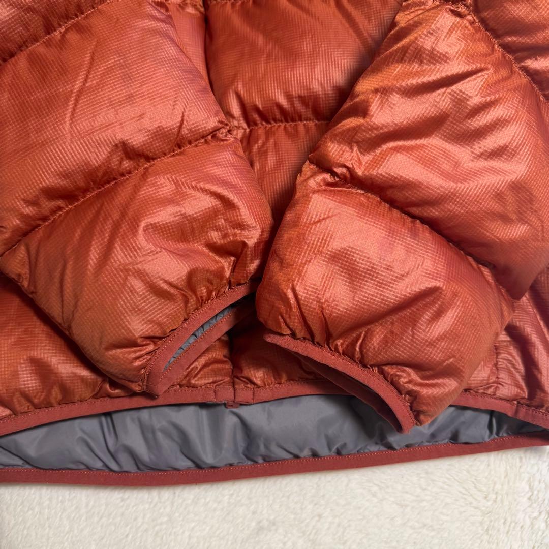 美品モンベル800FPライトアルパインダウンパーカMen'sLオレンジレッド