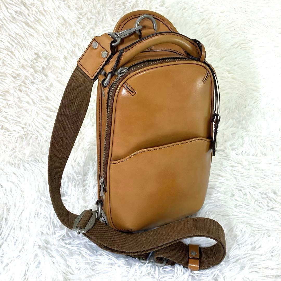 HERGO POCH エルゴポック ボディバッグ ワキシングレザー キャメル