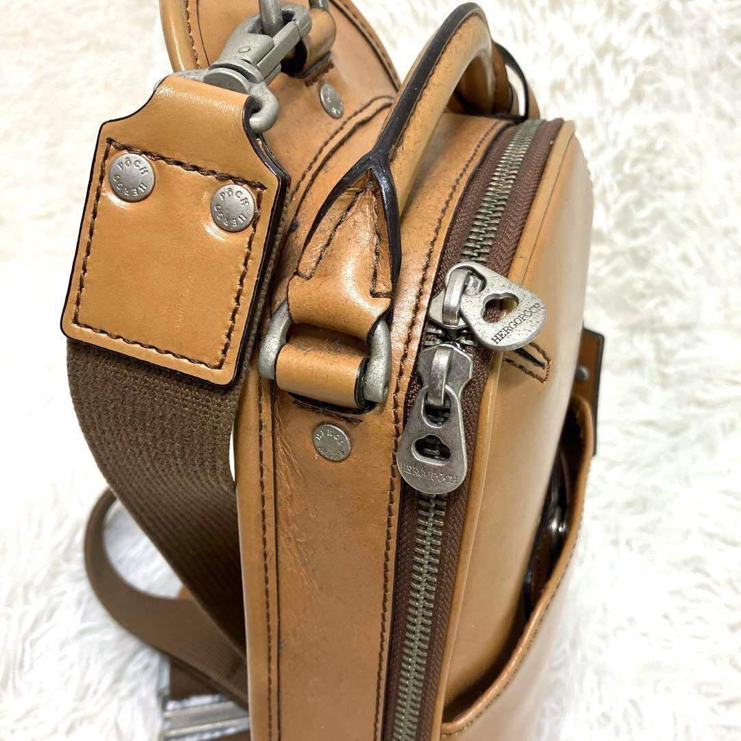 HERGO POCH エルゴポック ボディバッグ ワキシングレザー キャメル