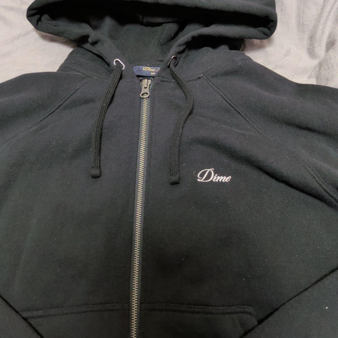 Dime ブラック ジップアップパーカー S - メルカリ