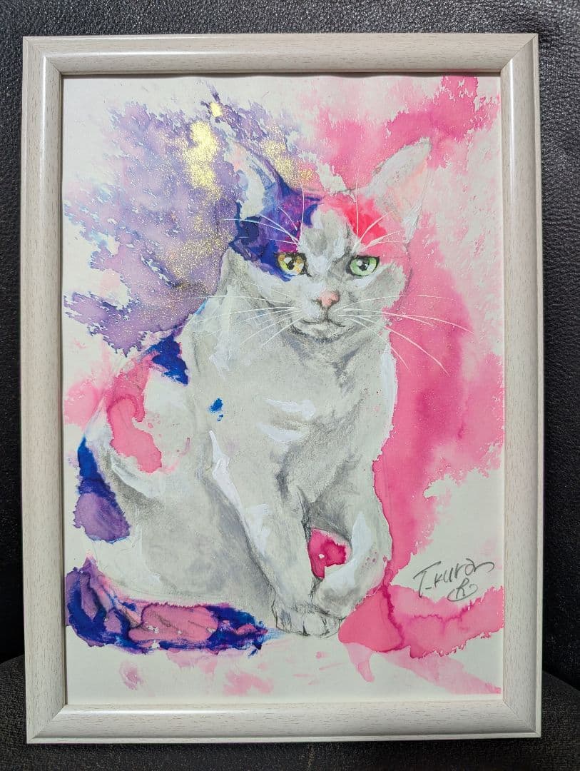 猫 原画 絵画 イラスト ペット 現代アート 芸術 ドローイング ねこ