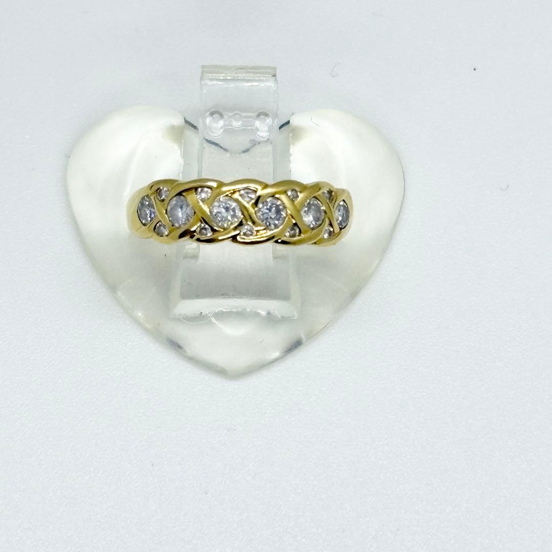 新品仕上げ♪ダイヤモンドリング 0.5ct K18 YG #10